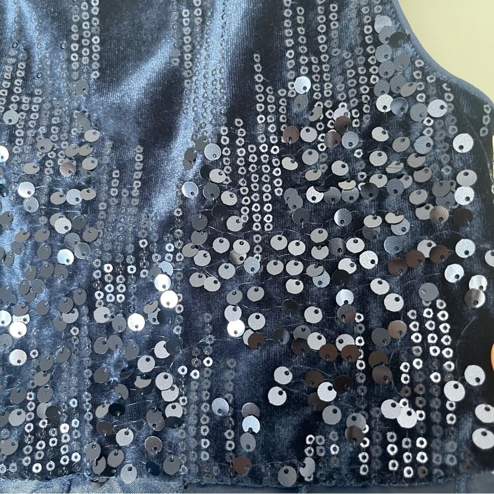 Rare Editions Size 6 Royal Blue Sequin Dress Tulle Formal Wedding Flower Girl - Picture 4 of 9